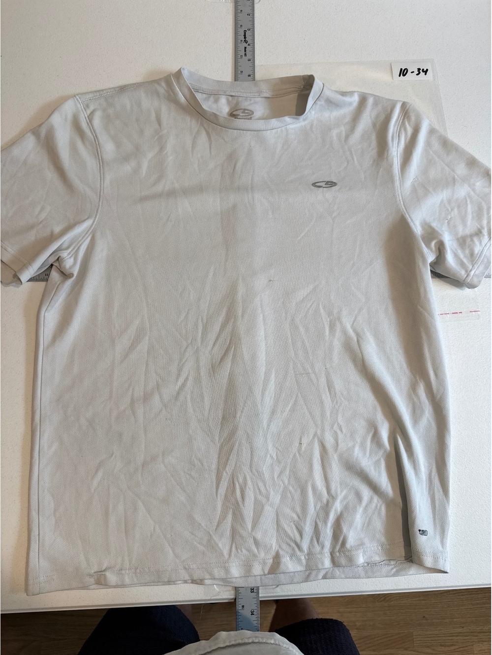 CHAMPION RUNNING ATHLETIC SHIRT WHITE SIZE LARGE